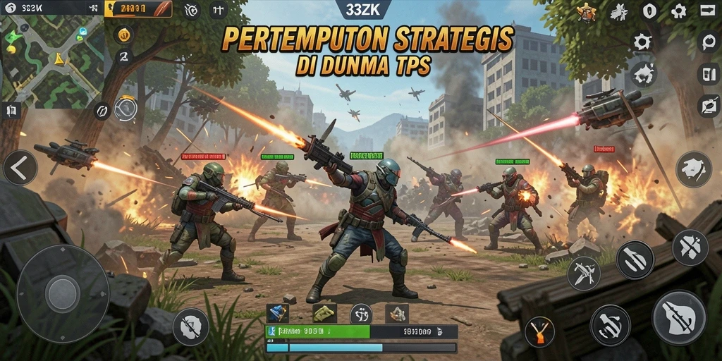 Gameplay seru 33ZK dalam pertempuran TPS.