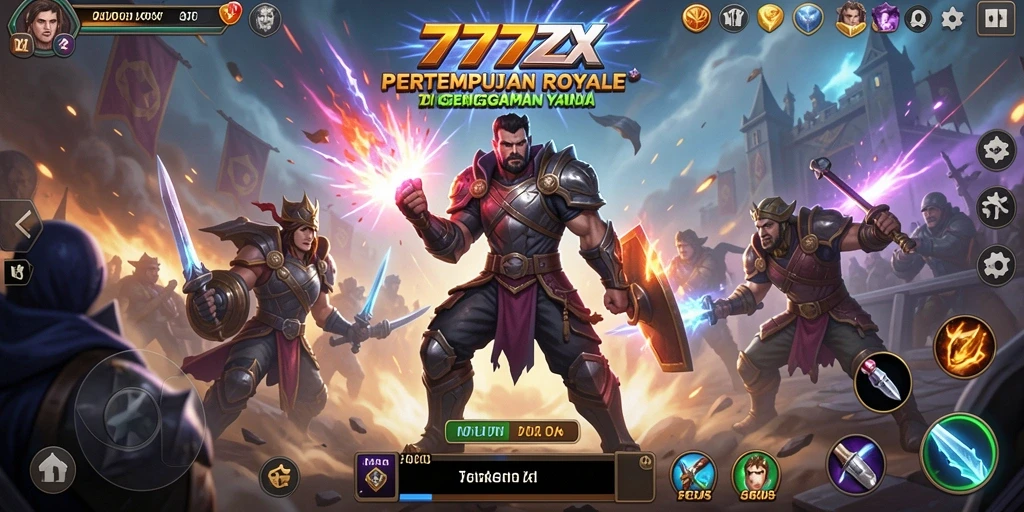 Screenshot gameplay 777ZX menampilkan aksi pertempuran seru.