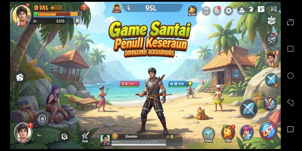 Tangkapan layar utama menunjukkan keseruan gameplay 9SL dalam suasana santai.