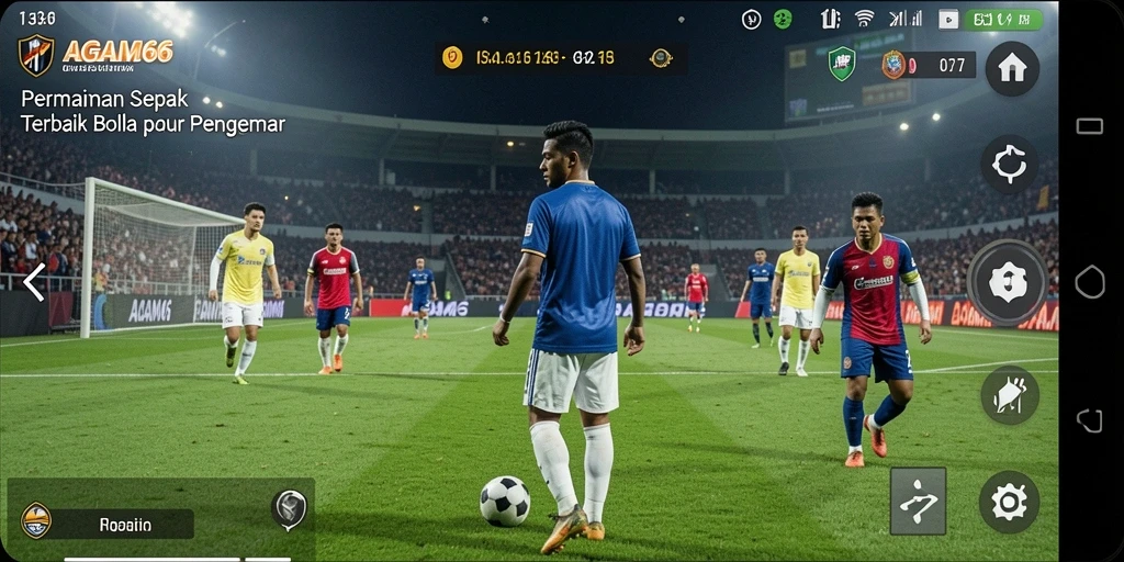 Tampilan gameplay AGAM66 yang mendebarkan dalam aksi sepak bola.