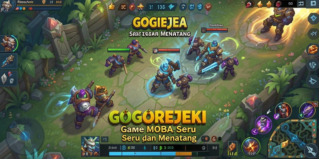 Tampilan gameplay seru di GOGOREJEKI dengan pertarungan antar karakter.
