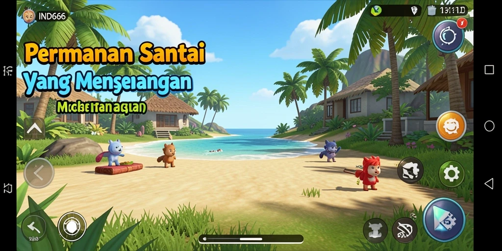 Tampilan gameplay IND666 yang ceria dan menghibur.