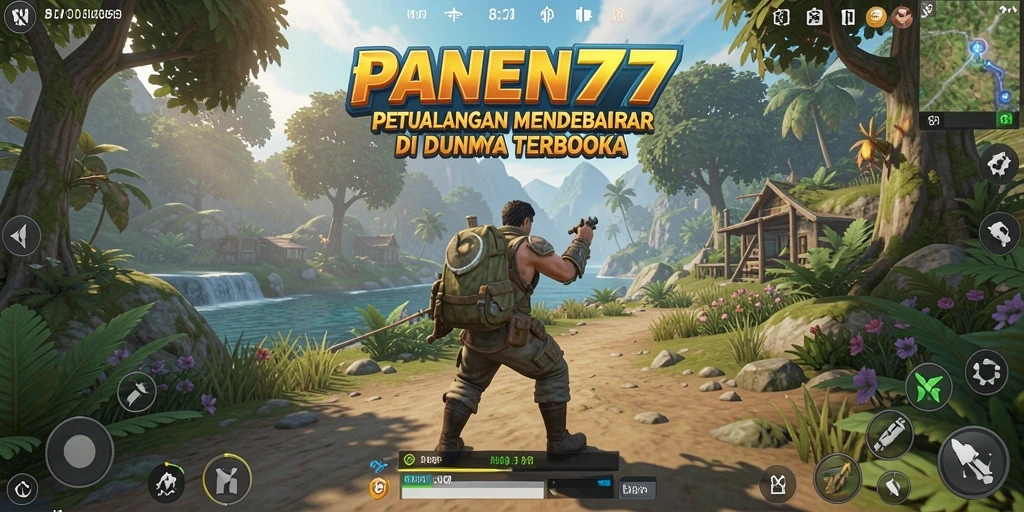 Tangkapan layar gameplay PANEN77 yang menunjukkan eksplorasi dunia terbuka.