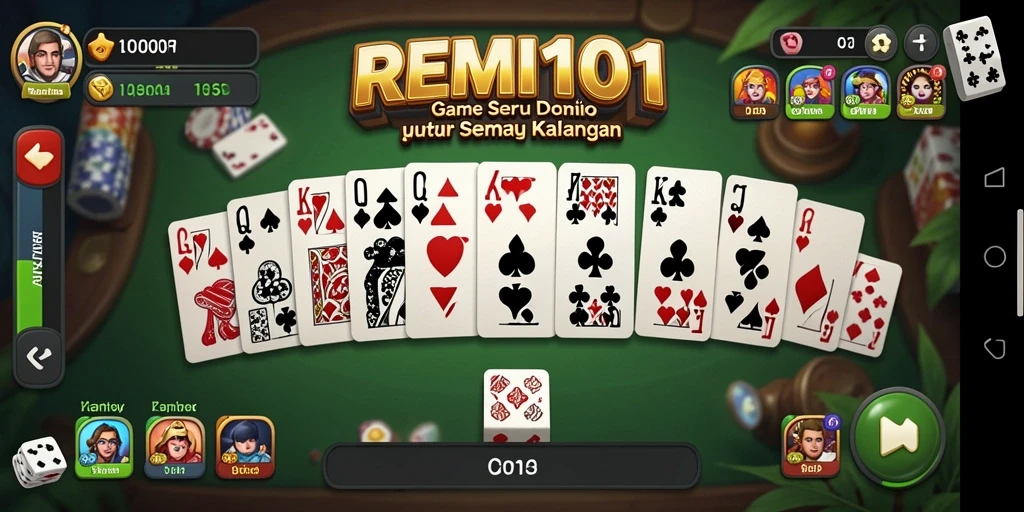Tampilan mendebarkan dari gameplay Domino di REMI101.