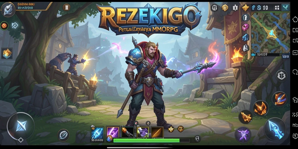 Tangkapan layar menampilkan aksi seru di dunia MMORPG REZEKIGO.