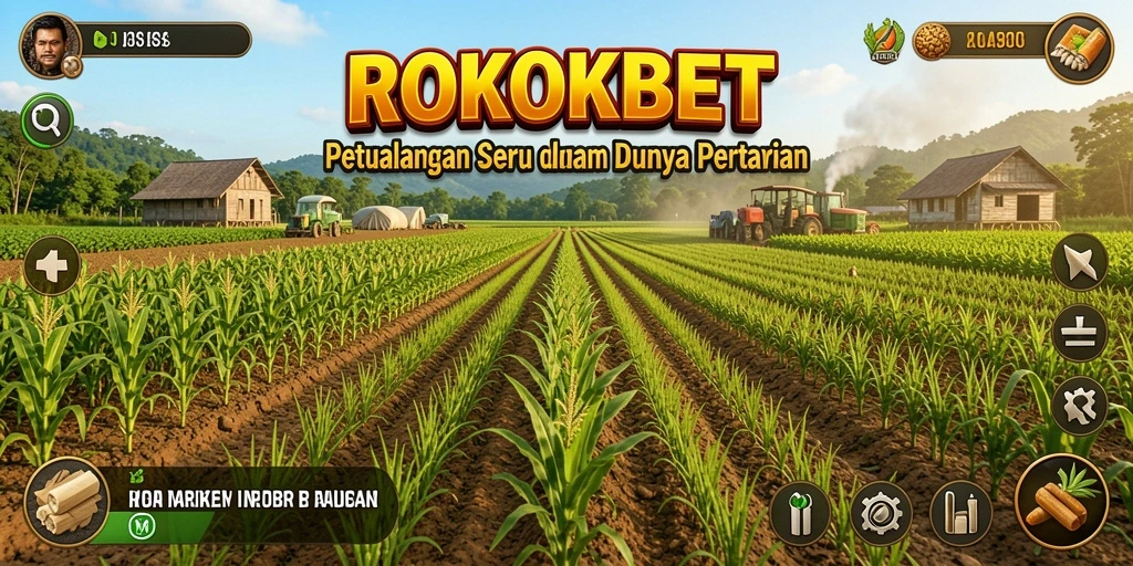 Tampilan menarik gameplay ROKOKBET dengan suasana pertanian.