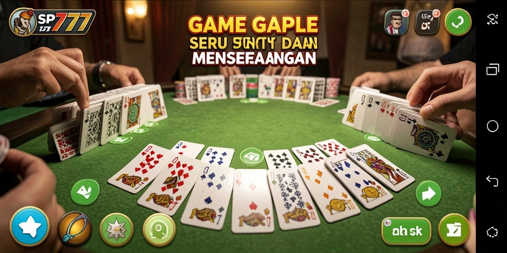Tampilan gameplay Gaple yang menegangkan dan interaktif.