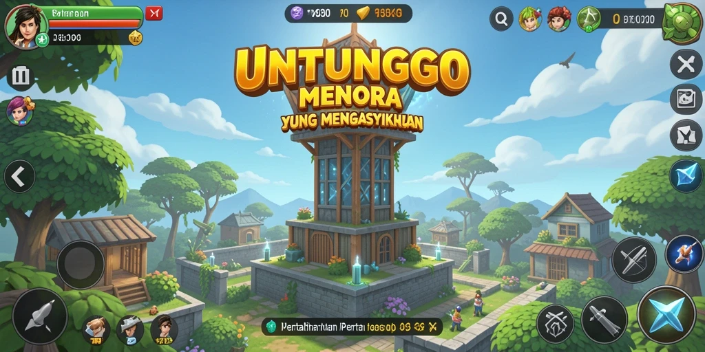 Screenshot menunjukkan aksi seru dalam gameplay Tower Defense UNTUNGGO.