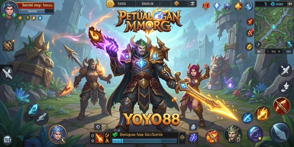 Tampilan aksi seru dalam gameplay MMORPG YOYO88.