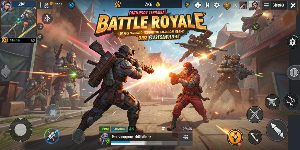 Screenshot ZK6 menampilkan aksi seru dalam game Battle Royale.